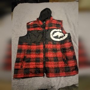 Ecko Unlimited Buffalo Plaid Light Hooded Vest